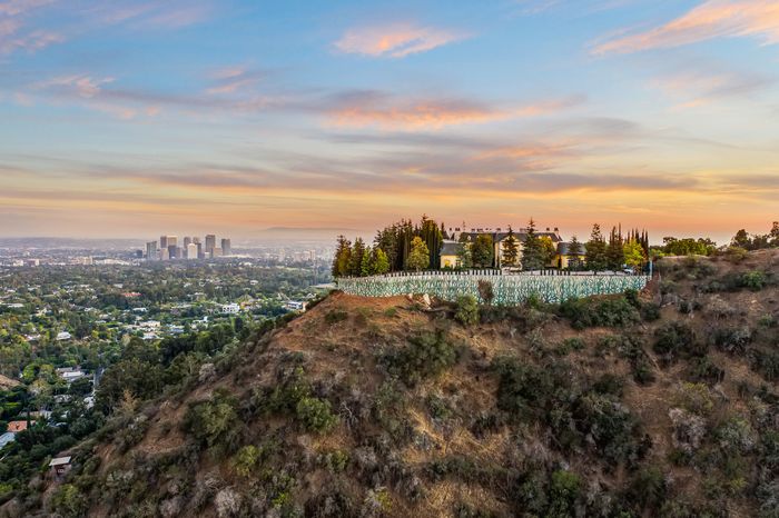 The property is located atop a promontory, and has 360-degree views ofLos Angeles.